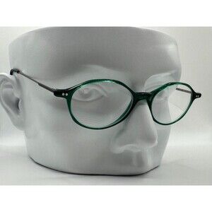 Vintage Y2K Eyeglasses | NOS | Non Rx Clear Lens | Oval Green Plastic